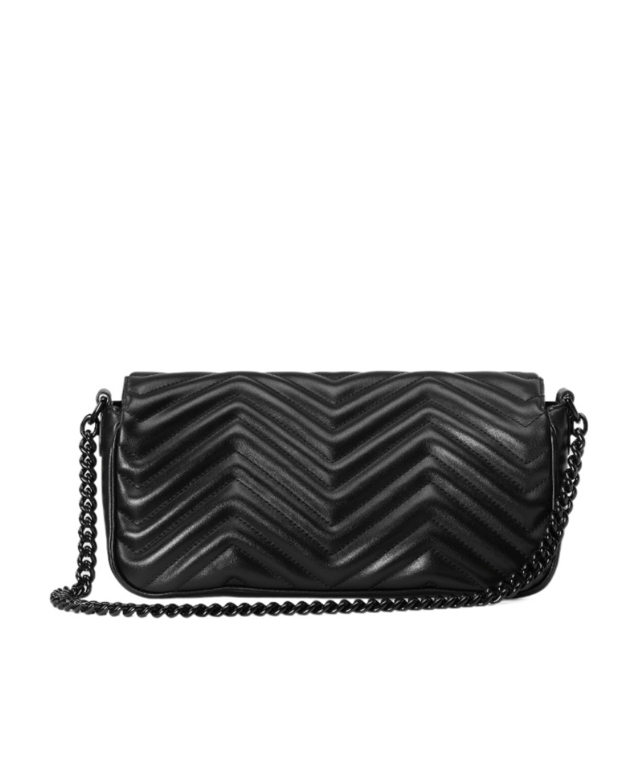 Shop Gucci Gg Marmont Shoulder Bag In Black
