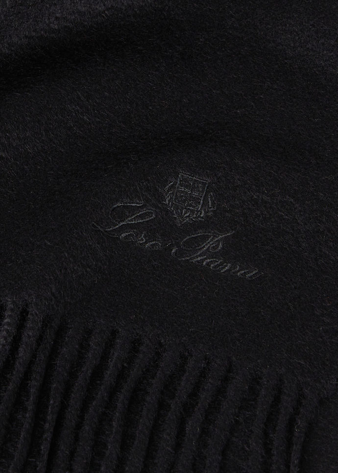 Loro Piana Fringed Cashmere Scarf In Black