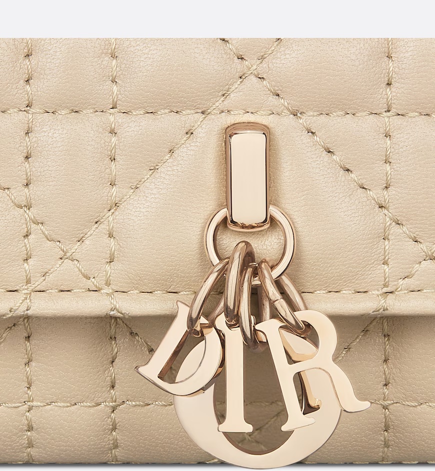 Dior Folding Wallet In Nude