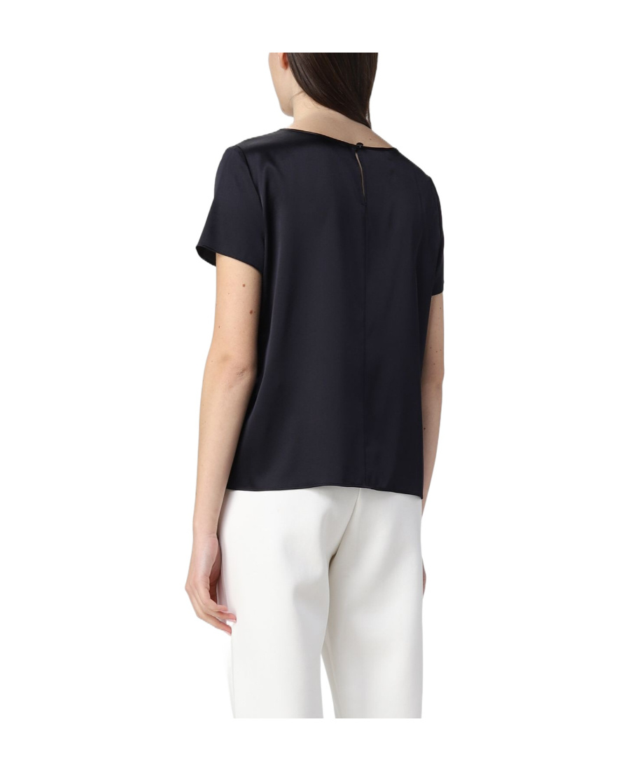 EMPORIO ARMANI ROUND-NECK STRETCH-SILK T-SHIRT
