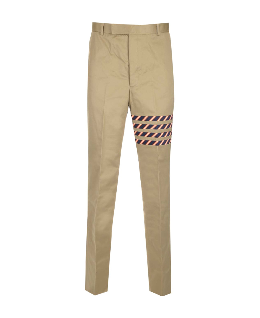 Thom Browne Seamed 4-bar Unconstructed Chino Trouser In Nude
