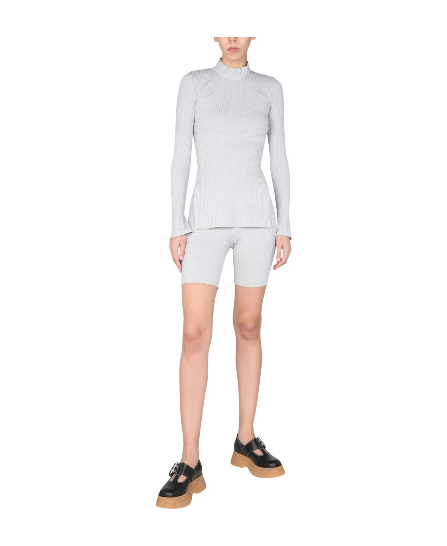 HELMUT LANG HELMUT LANG MOCK NECK RIBBED KNIT TOP