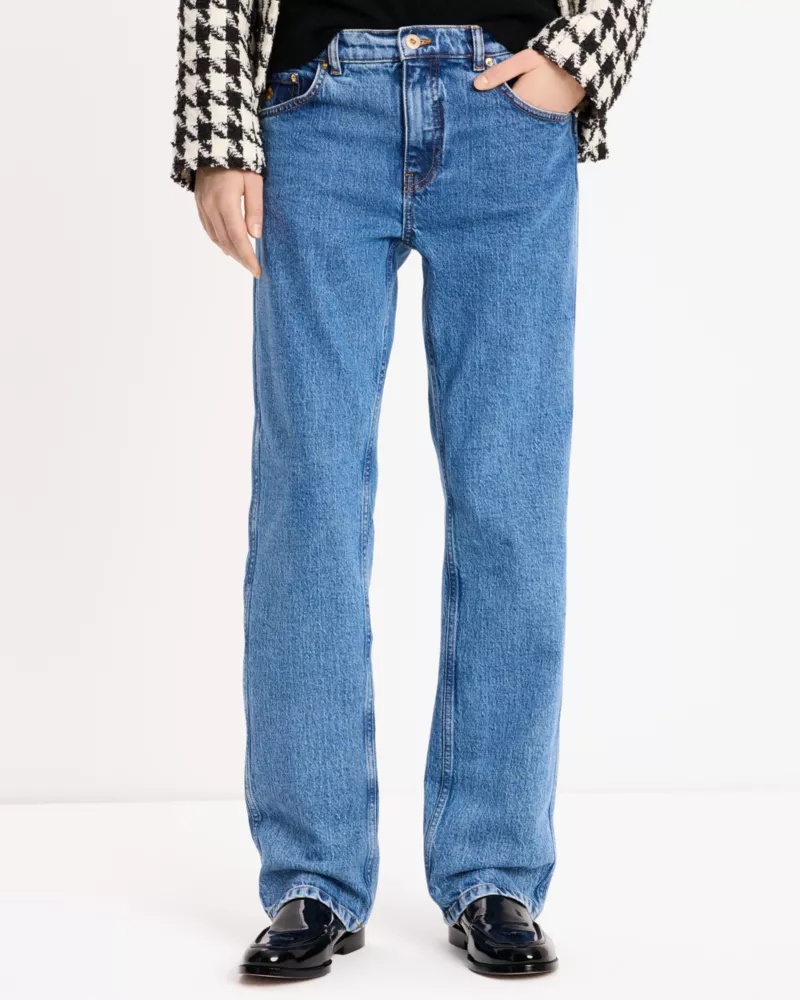 Kate Spade Straight Leg Denim Pant In Blue