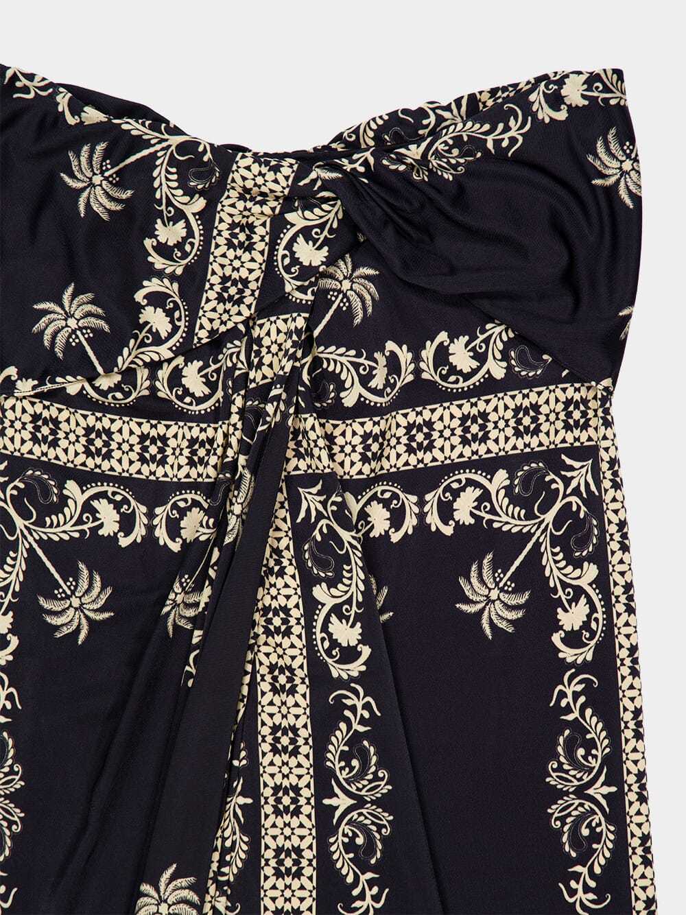 Johanna Ortiz Dream Tiles Twisted Jersey Sarong Maxi Skirt In Black