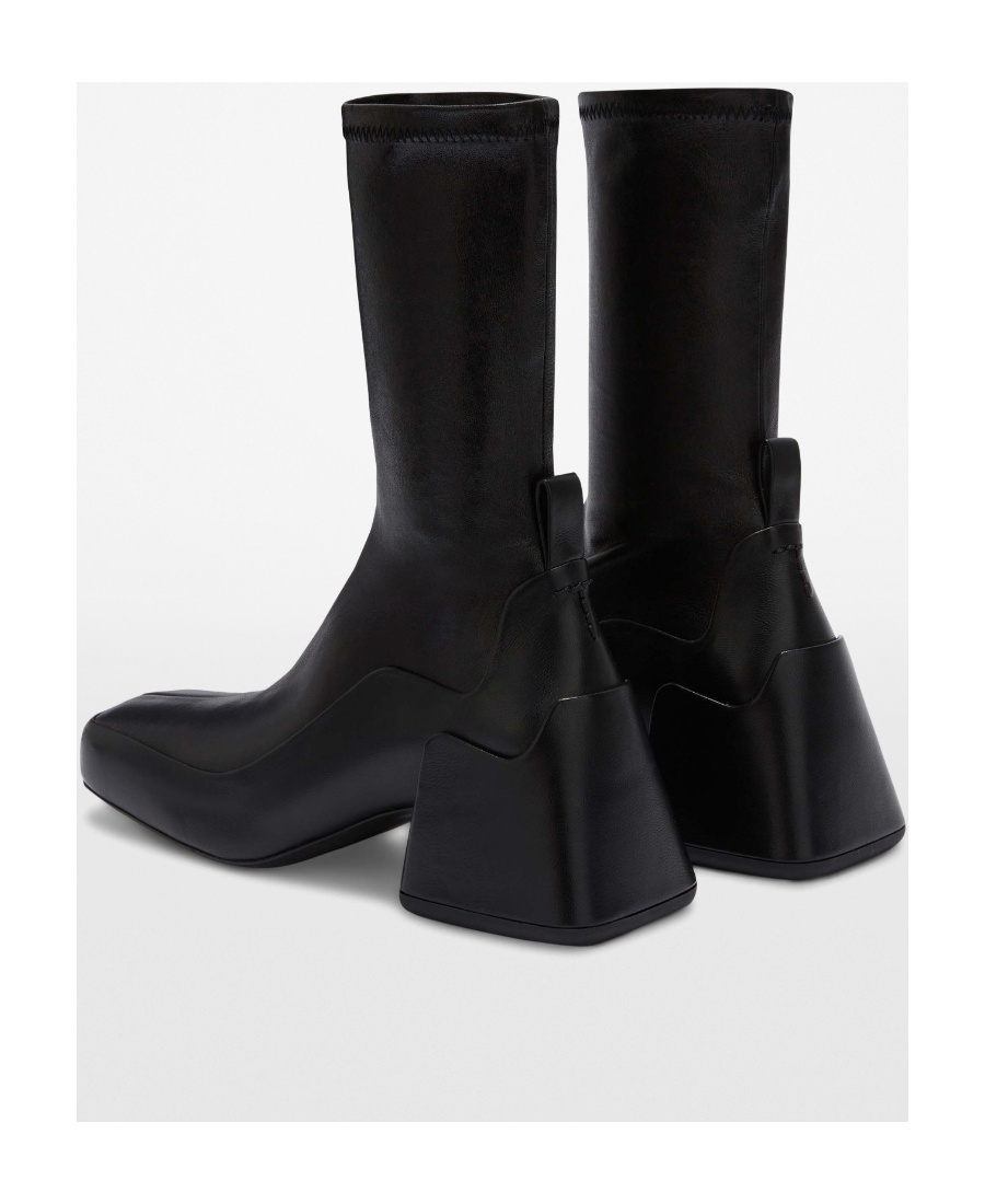 Jil Sander Block-heel Leather Boots In Black