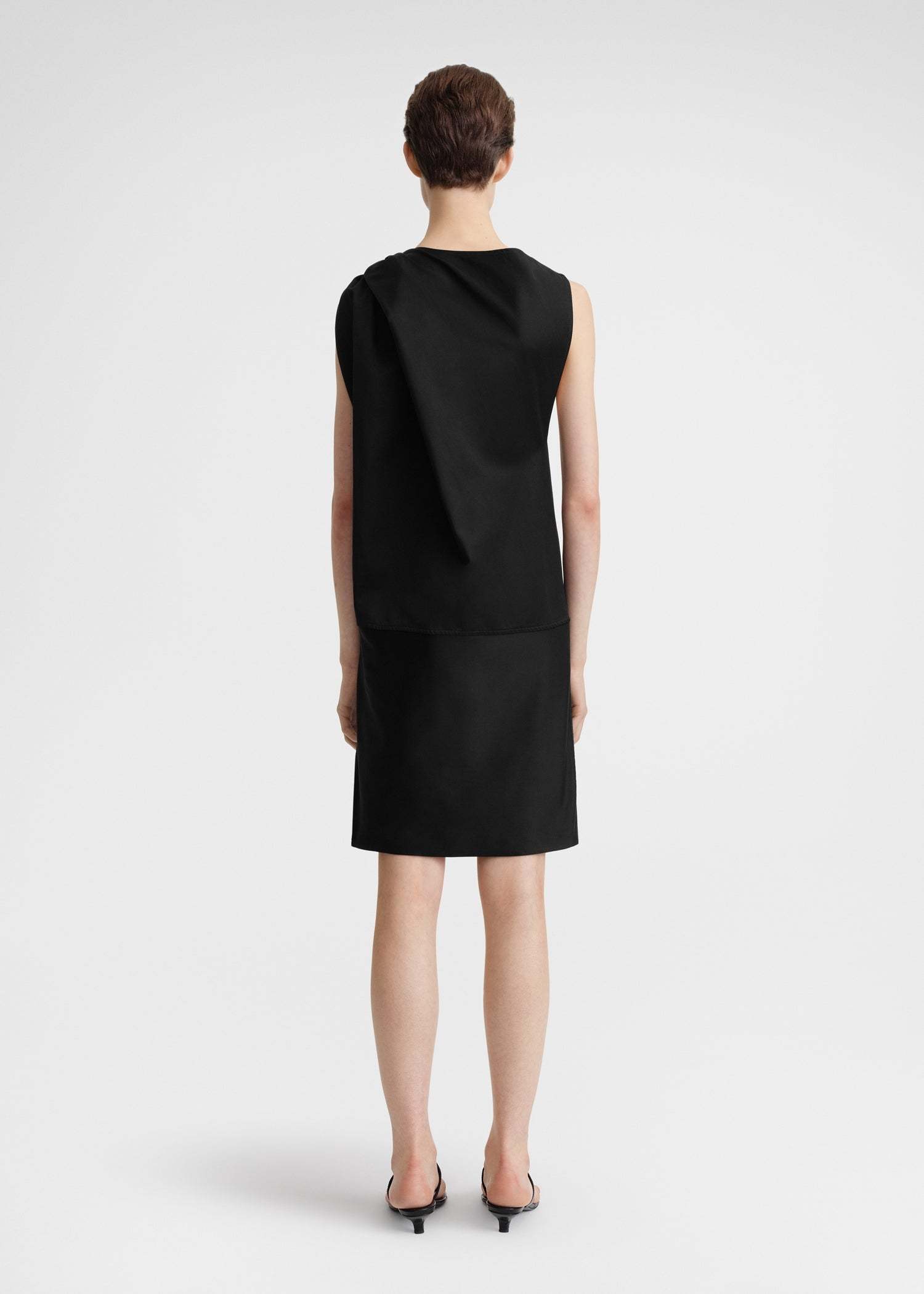 Totême Shoulder-twist Dress In Black