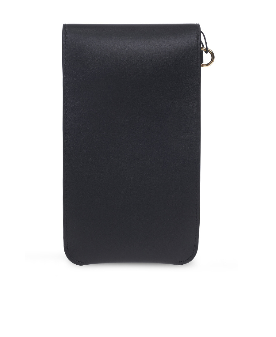 Burberry Tb-plaque Double-pouch Wallet In Black
