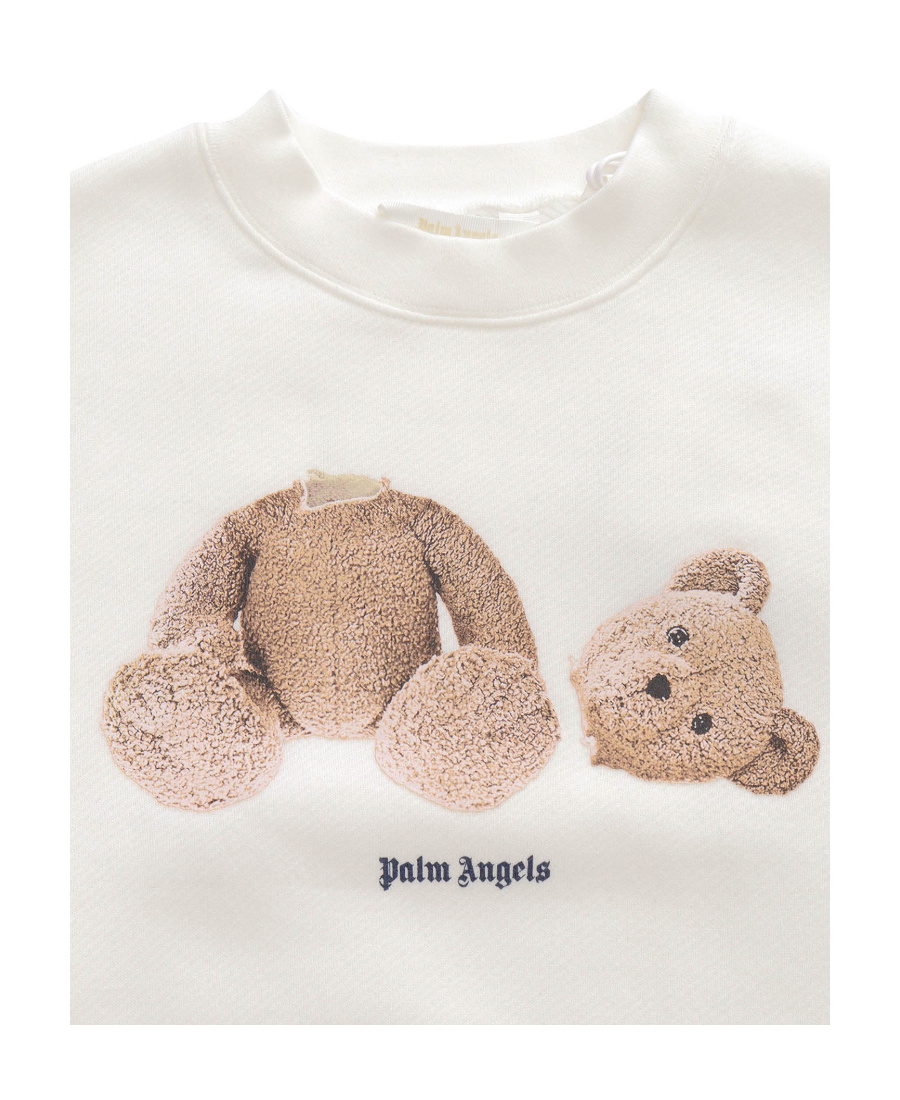 Palm Angels Teddy Bear-print Cotton Sweatshirt In White