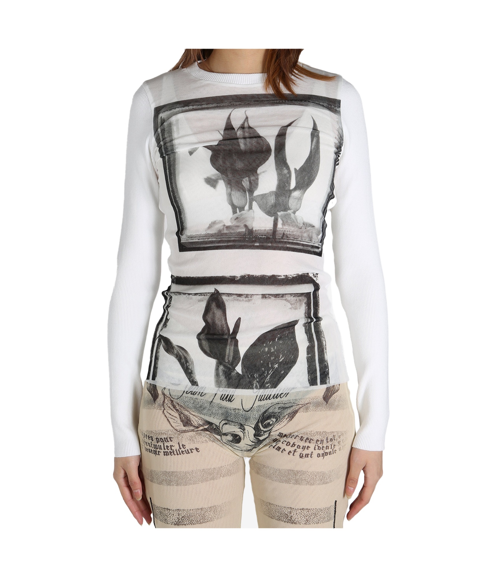 Shop Jean Paul Gaultier Long-sleeved T-shirt In White