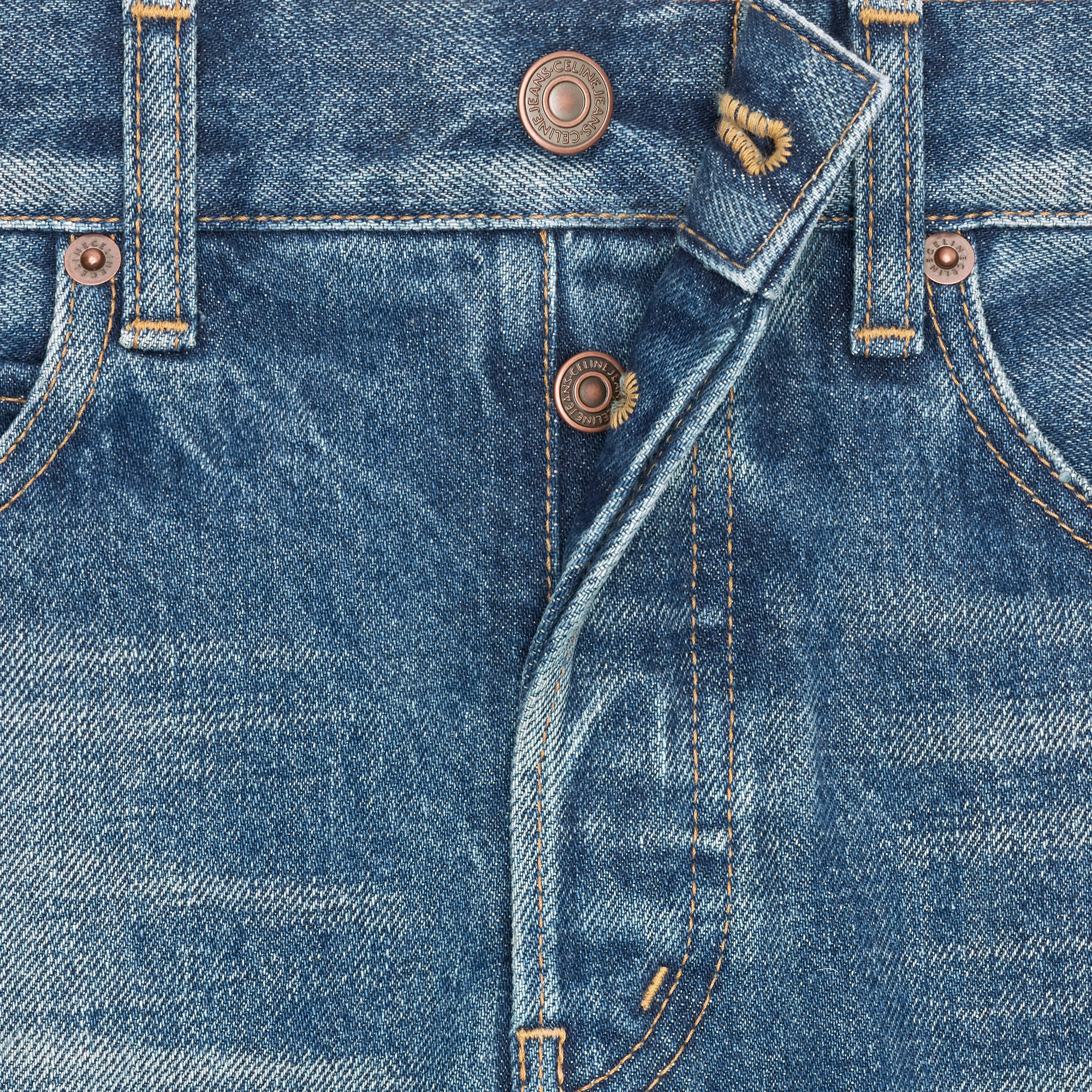 Celine Beard Striped Wide-legged Jeans In Blue