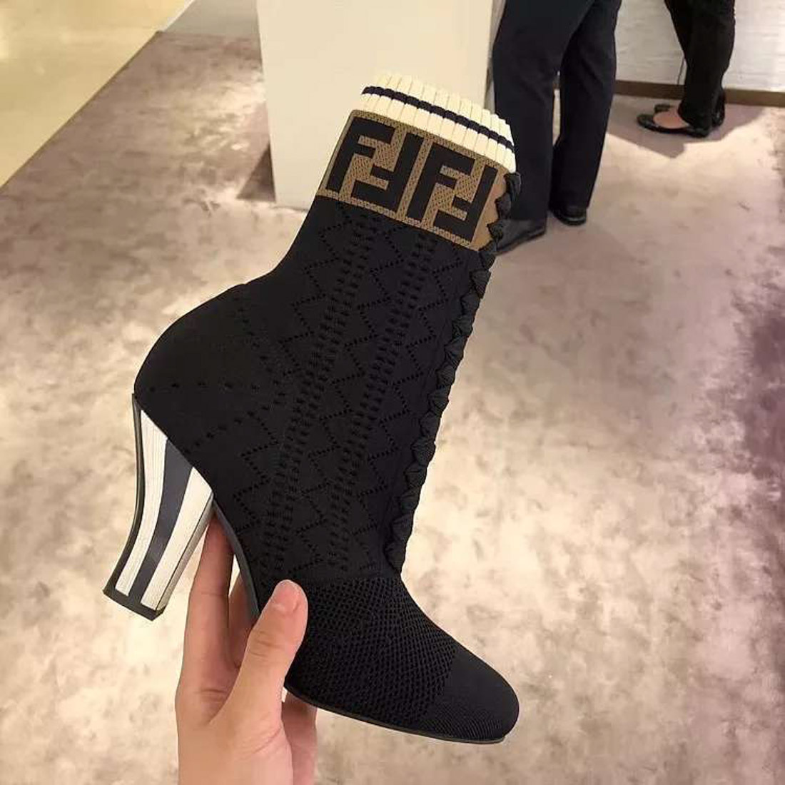 FENDI KNITTED AND ANKLE BOOTS