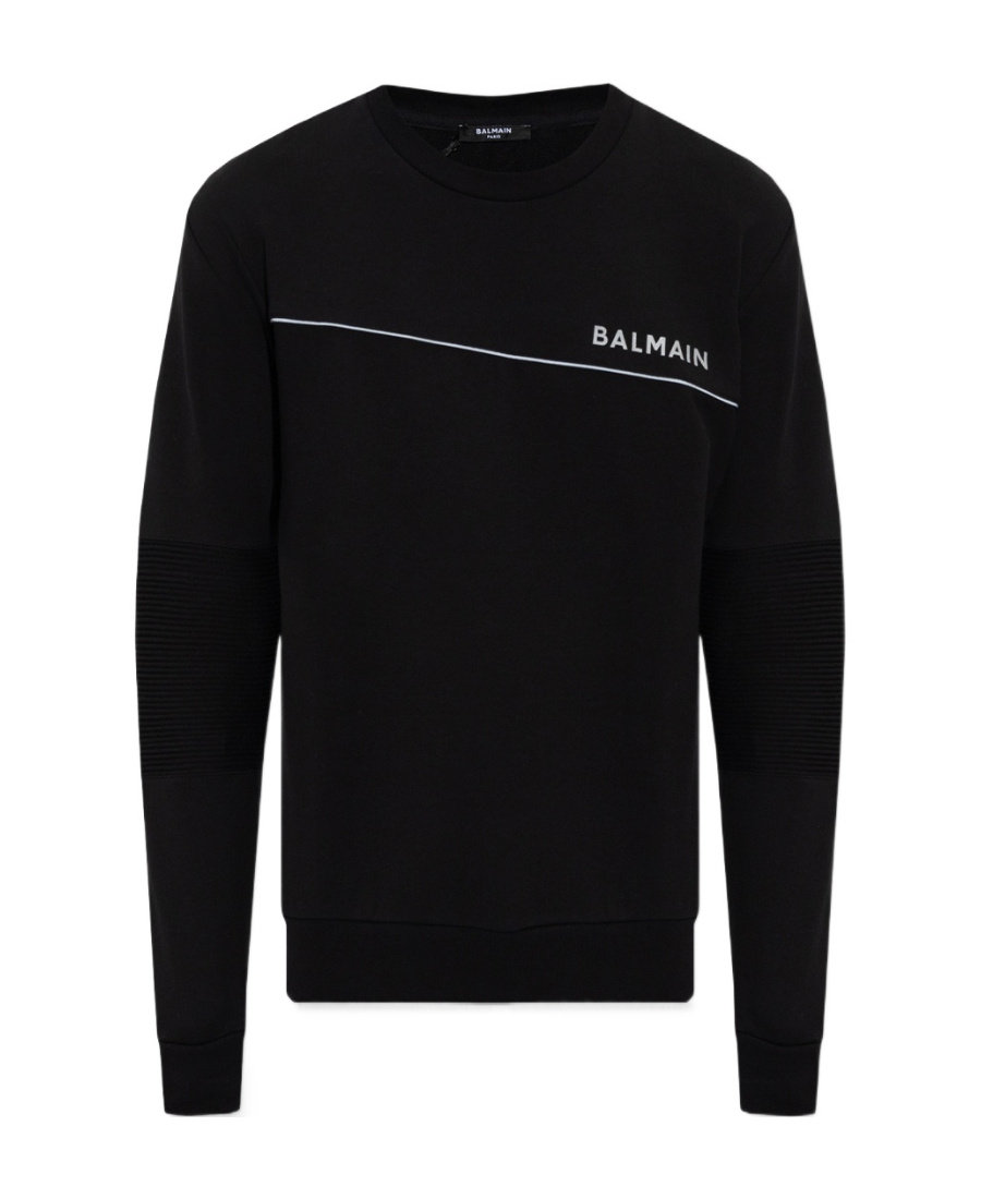 Shop Balmain Logo-print Sweatshirt In Black