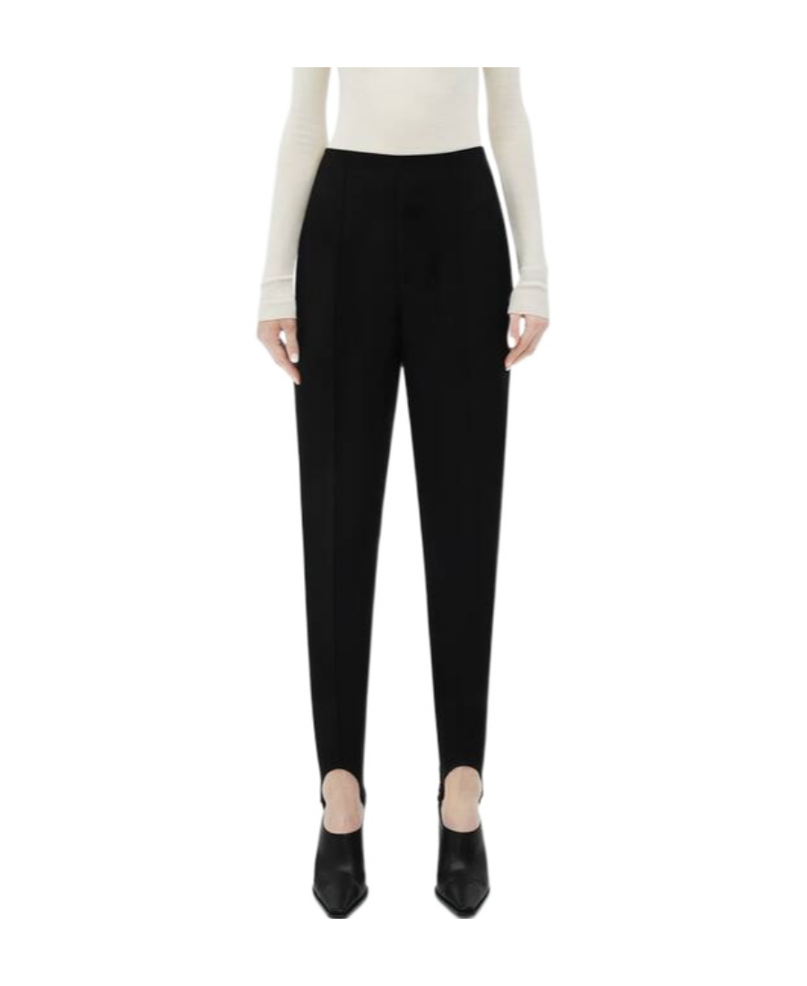 Bottega Veneta Stirrup-cuffs Slim-cut Trousers In Black