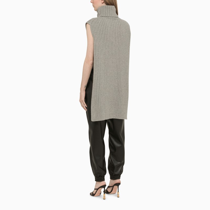 Stella Mccartney Asymmetric Hem Knitted Sleeveless Top In Gray