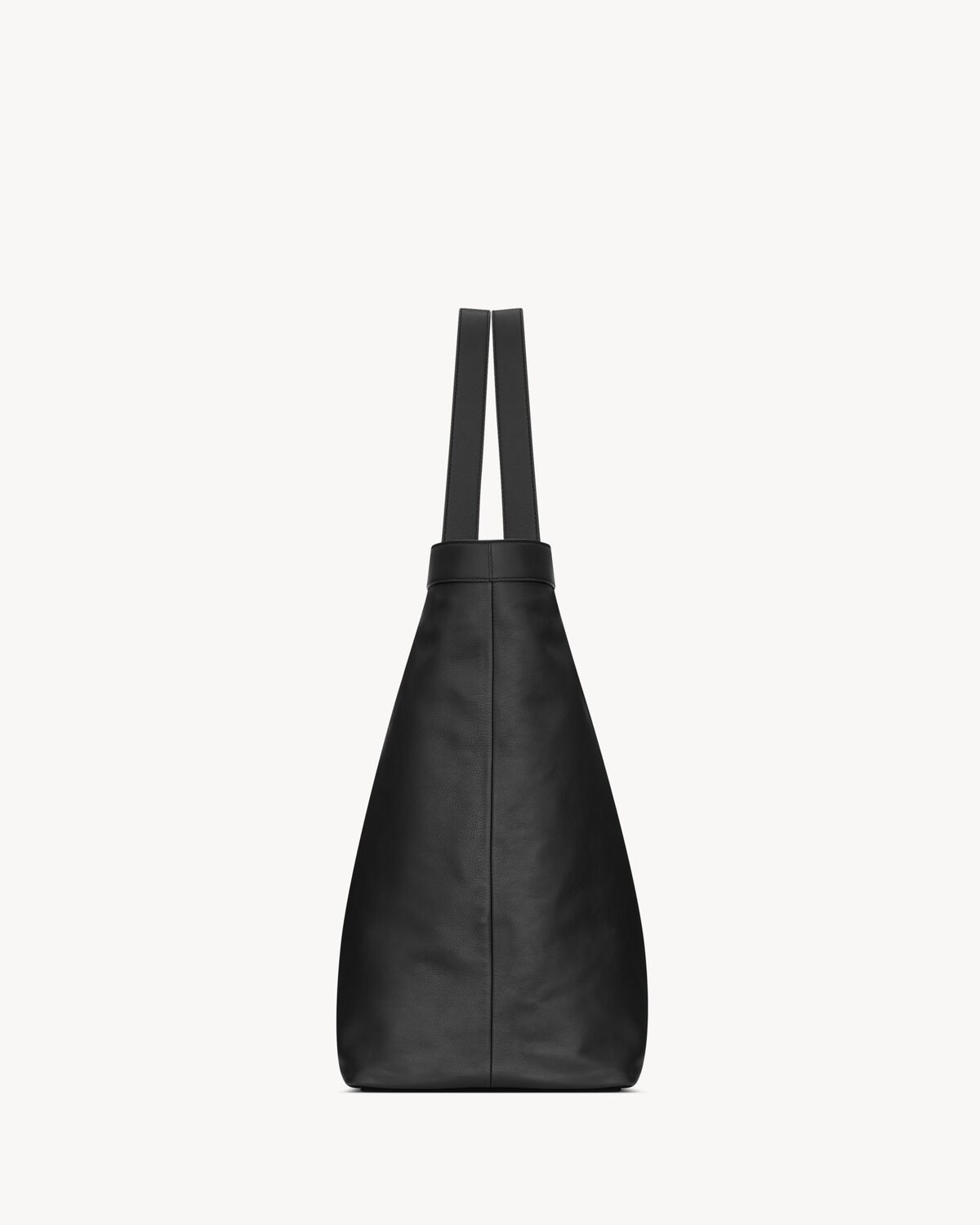 Saint Laurent Y Maxi Tote In Grained Leather In Black