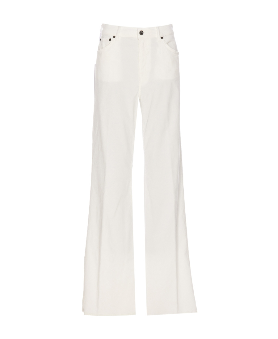 Shop Dondup Belt Ring Denim Trousers In White