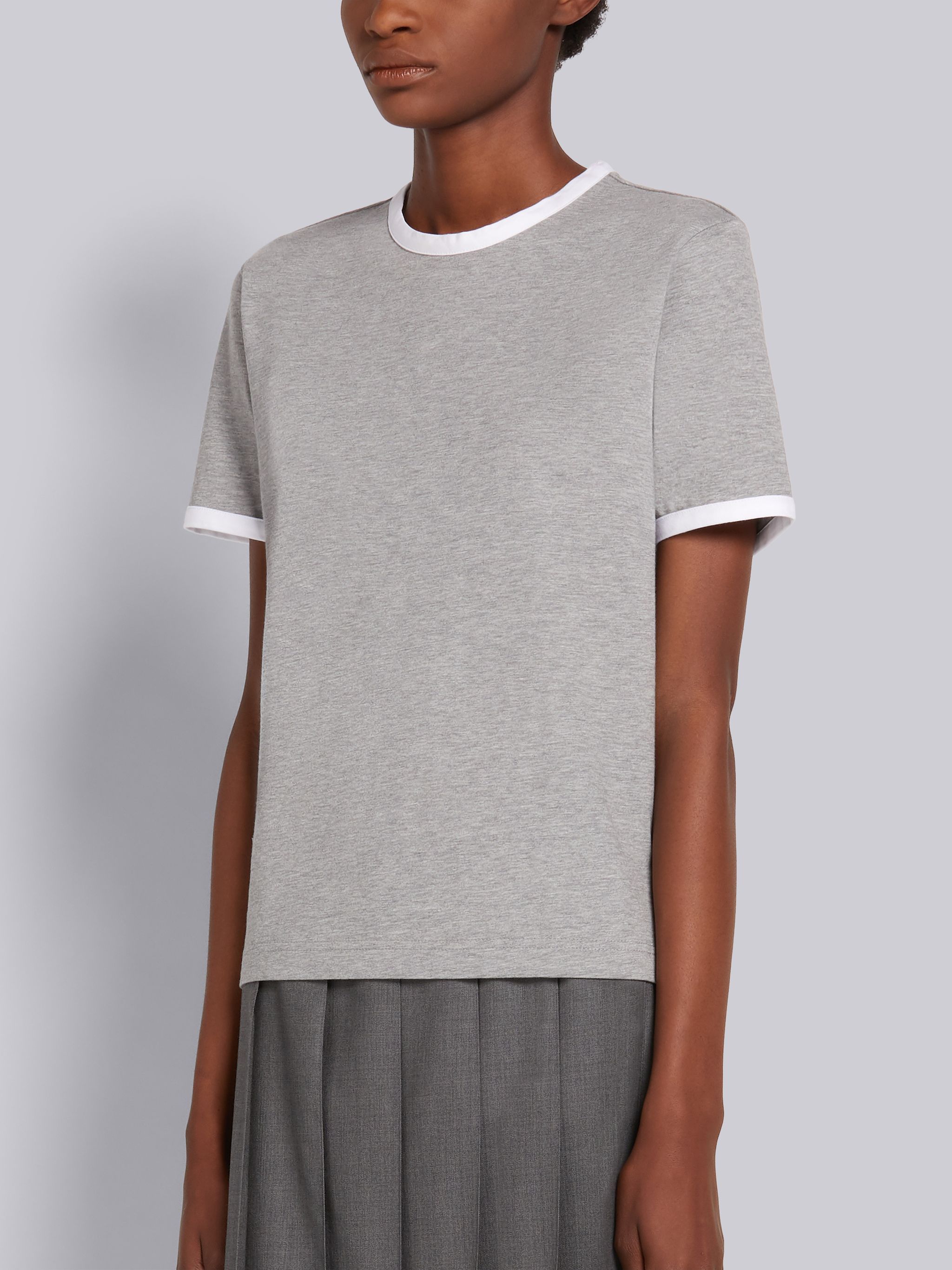 Thom Browne "ringer" T-shirt – Light Grey In Gray