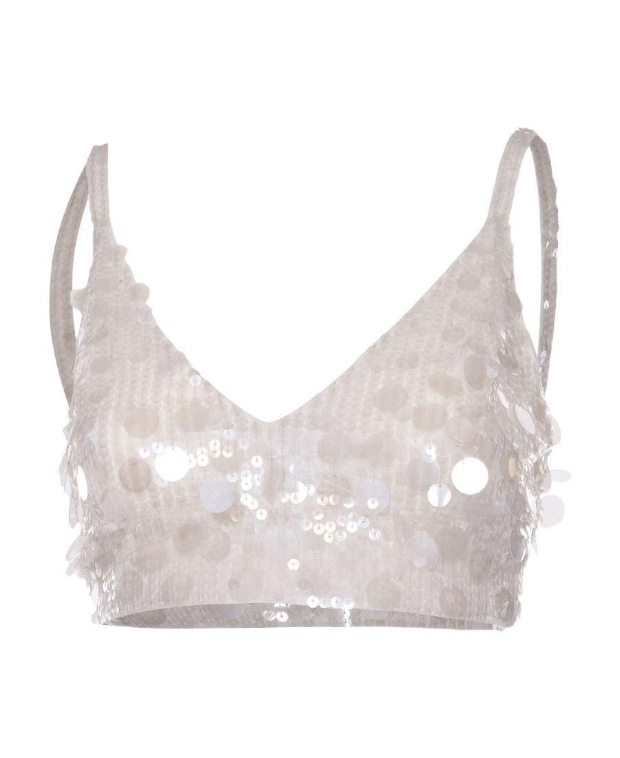 P.a.r.o.s.h Sequined Blouse In White