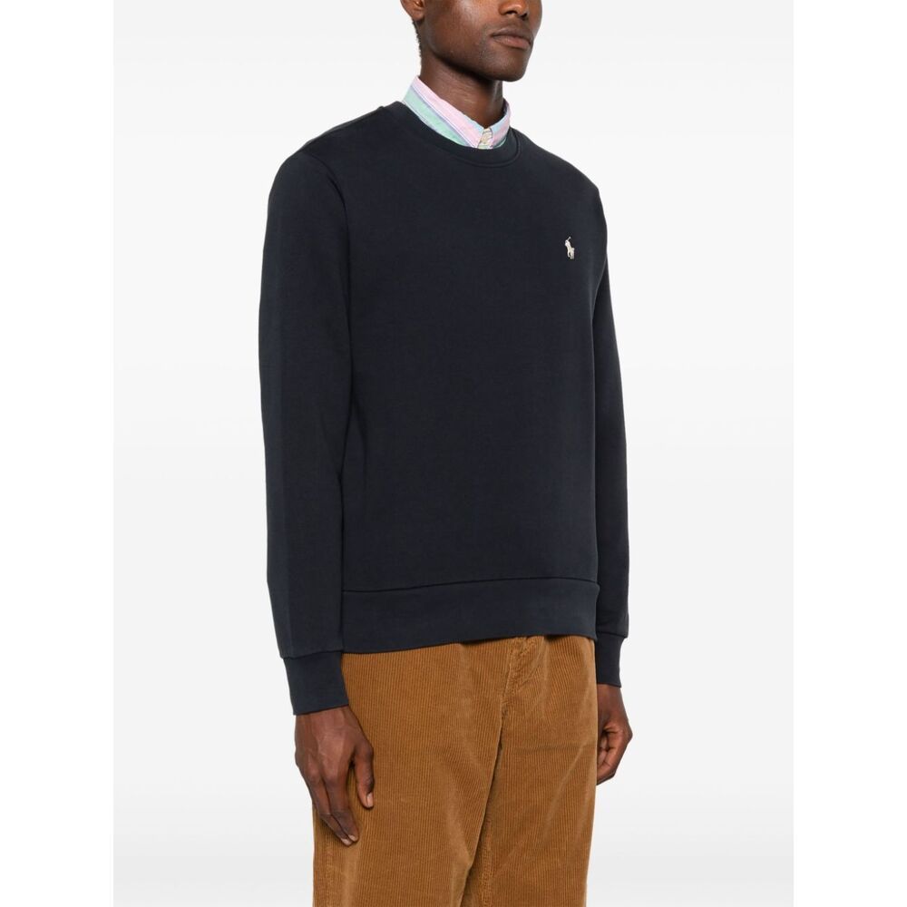 Polo Ralph Lauren Logo Embroidered Crewneck Sweatshirt In Black