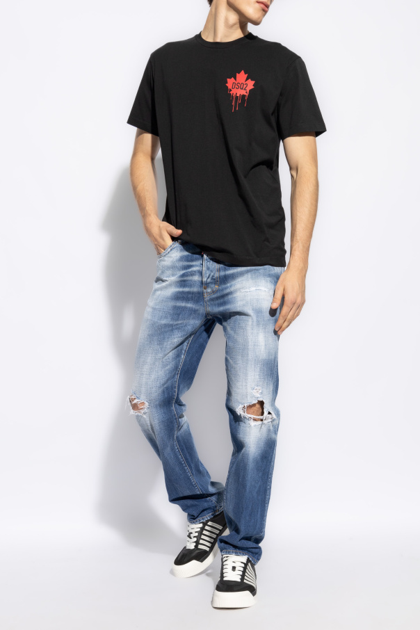 Dsquared2 Ripped Straight-leg Jeans In Blue
