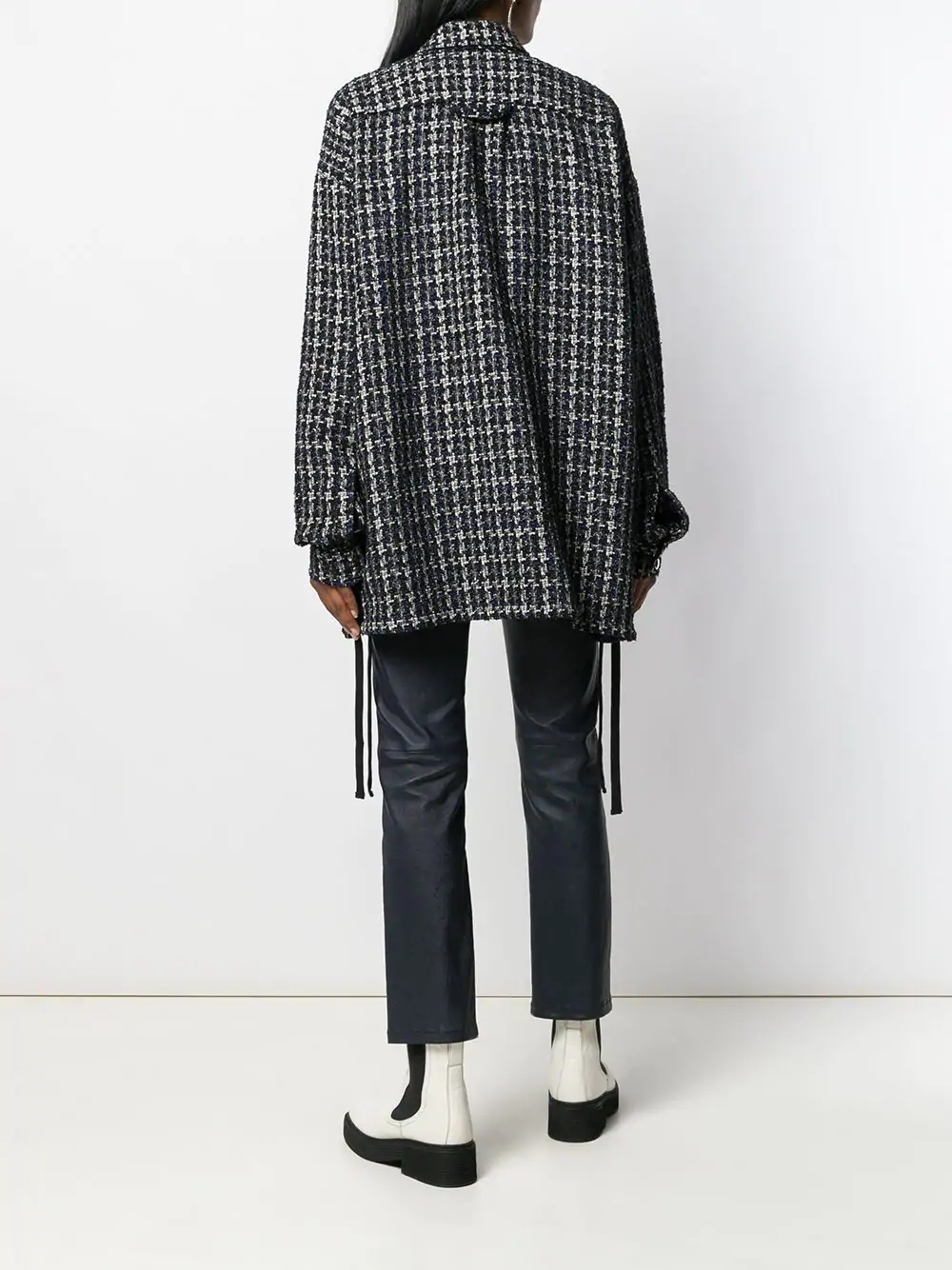 Shop Faith Connexion Tweed Oversized Shirt In Black