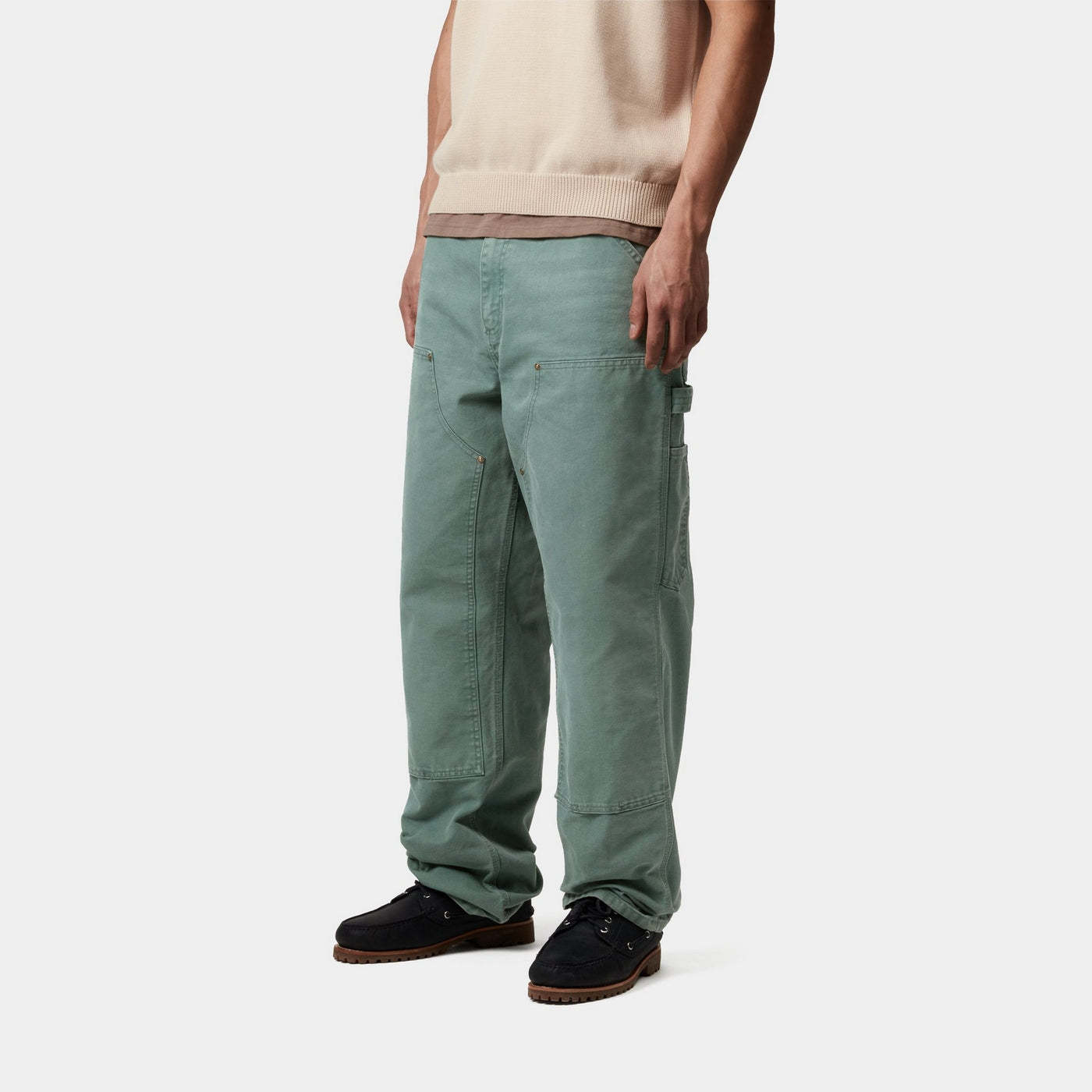 Carhartt Wip Double Knee Pant Silver Pine In Green