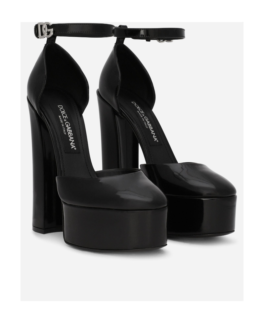 Dolce & Gabbana 145mm Patent-leather Platform Pumps In Black