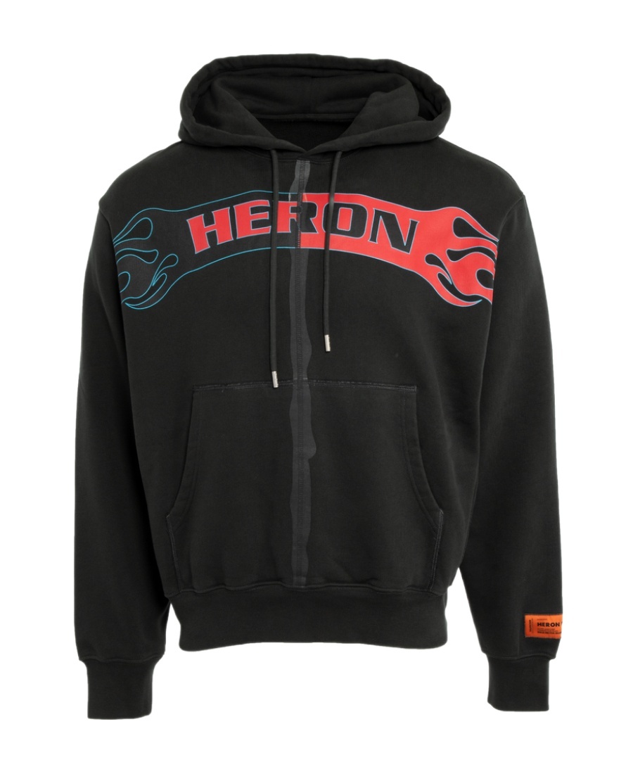 HERON PRESTON HERON PRESTON LOGO PRINTED DRAWSTRING HOODIE