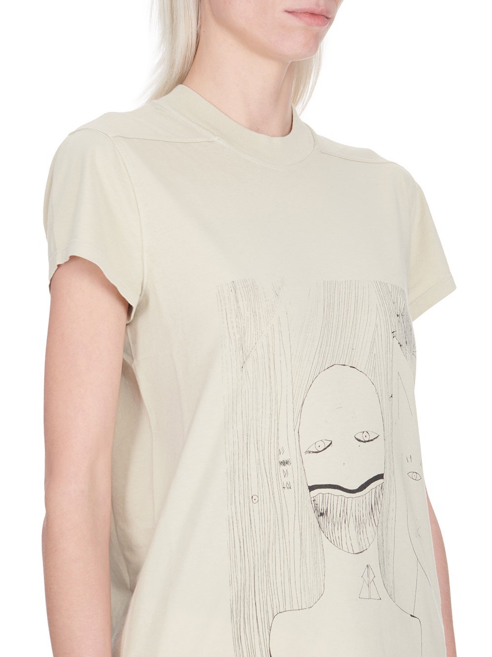 Rick Owens Drkshdw Printed T-shirt In White