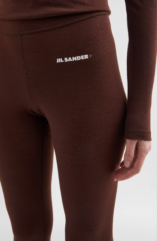 Jil Sander Logo-print Leggings In Brown