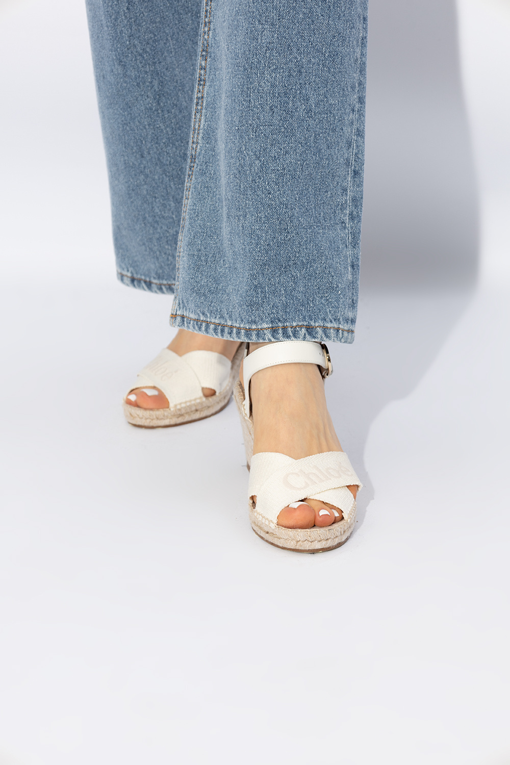 Chloé Open Toe Heel Sandals In Nude