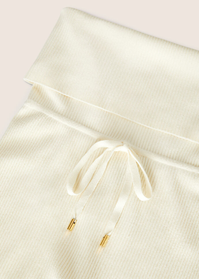 Loro Piana Diavolezza Rib Shearing Wool Leggings In White