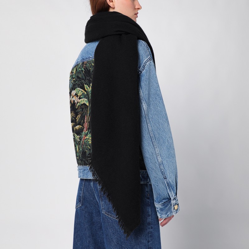 Destin Surl Scarred Edge Silk Scarf In Black