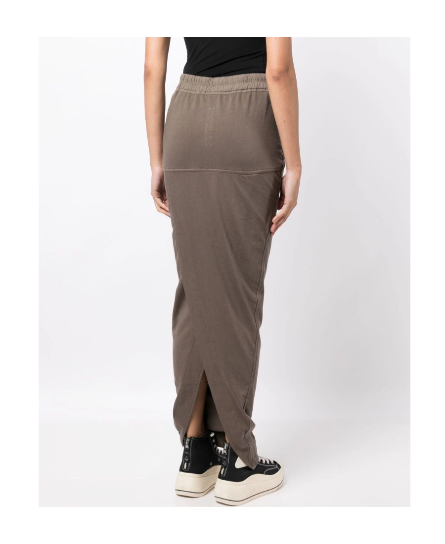 Rick Owens Drkshdw Luxor Pillar Cotton Maxi Skirt In Gray