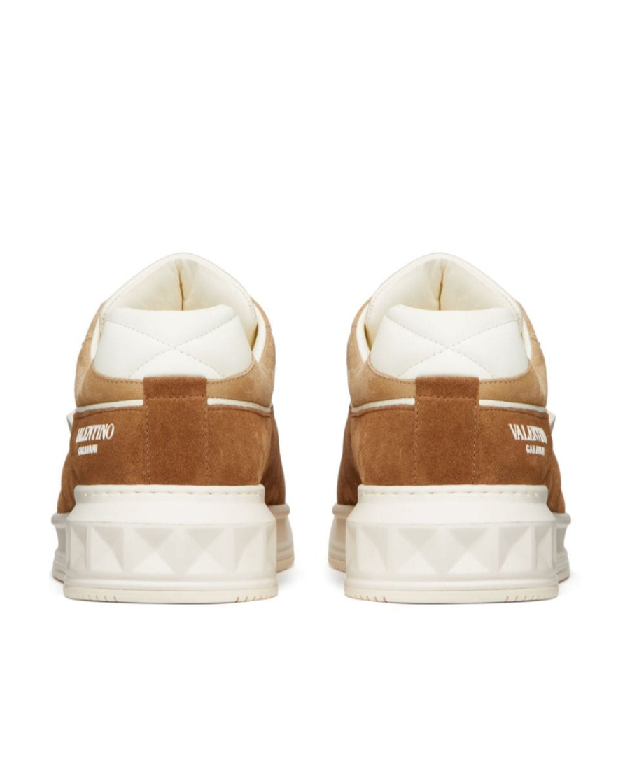 Valentino One Stud Xl Leather Sneakers In White