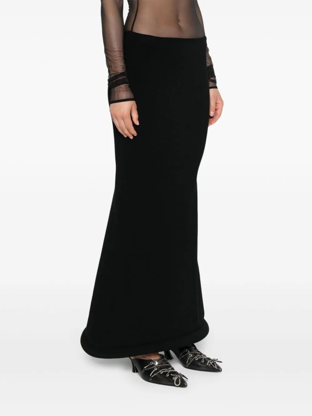 Jean Paul Gaultier Black 'the Knit 3d' Maxi Skirt In Black