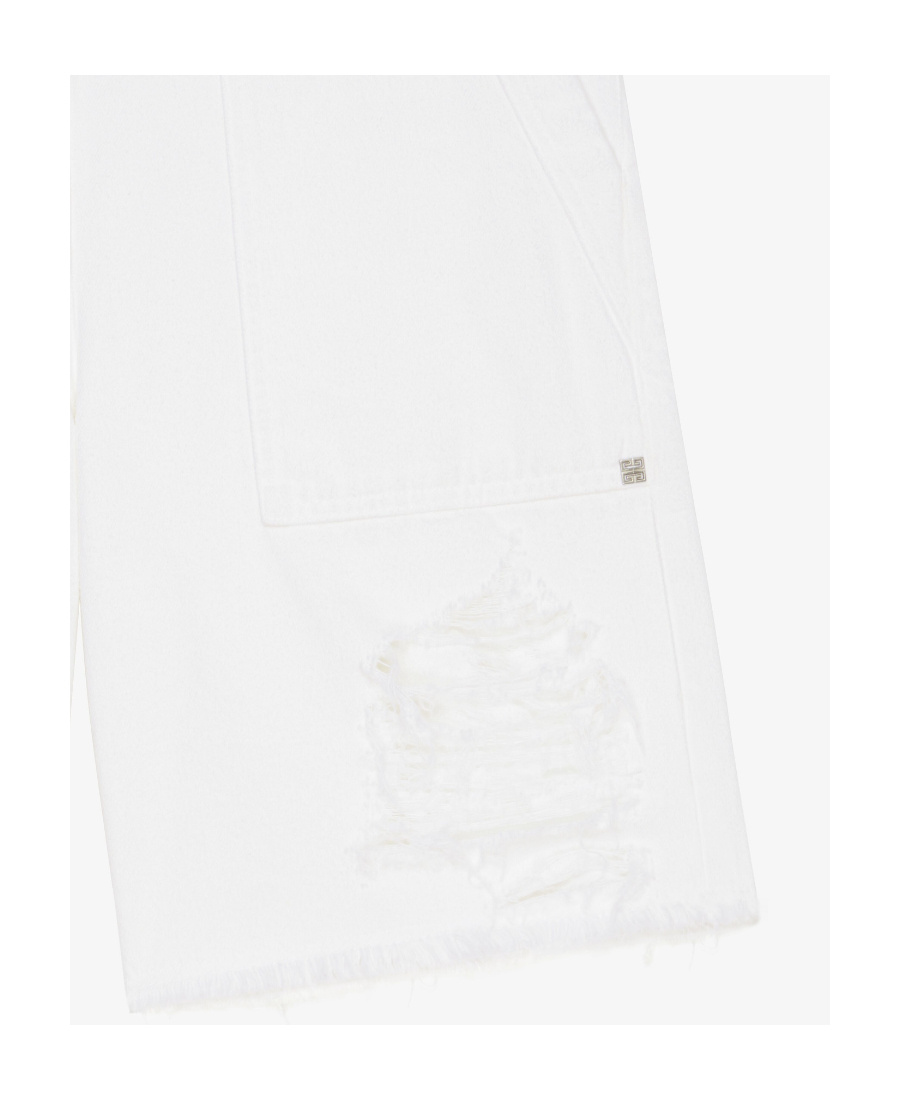 Givenchy Mid-rise Denim Shorts In White