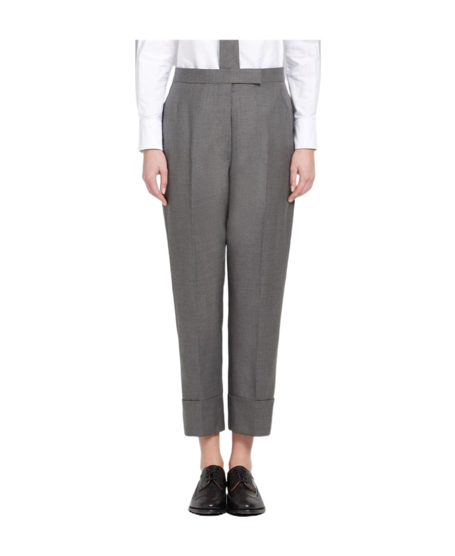 Thom Browne Super 120s Trousers In Gray