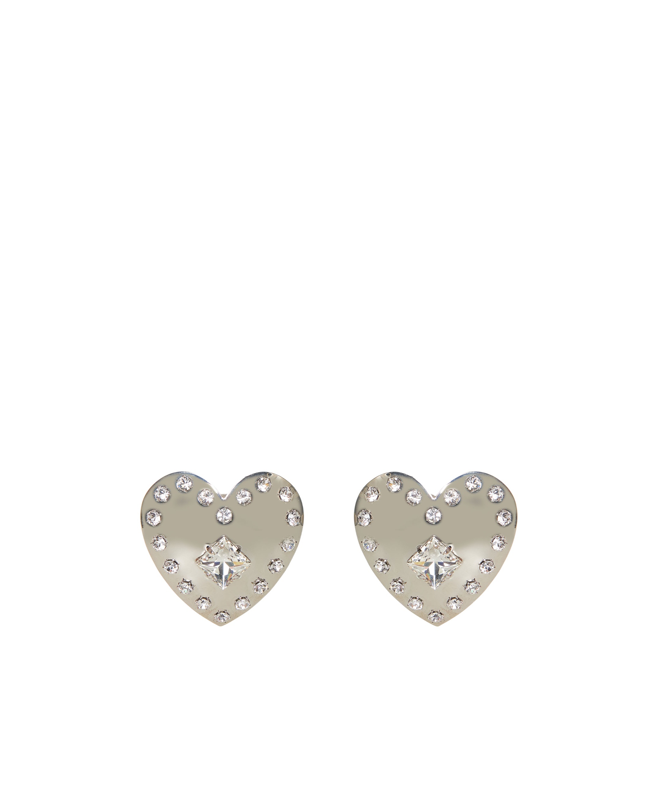 Alessandra Rich Heart Crystal Earrings In Yellow