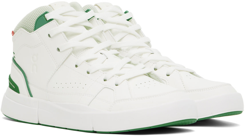 On Running On The Roger Clubhouse "white Green" Sneakers In White