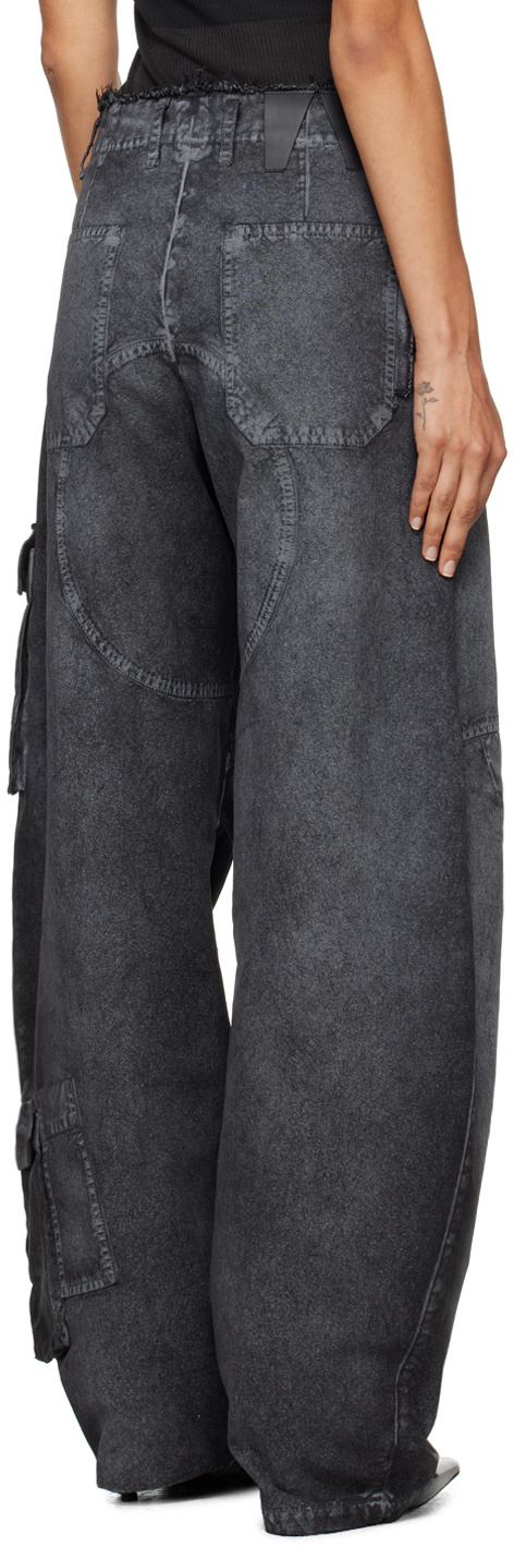 Darkpark Rosalind Barrel Leg Cargo Pants In Black