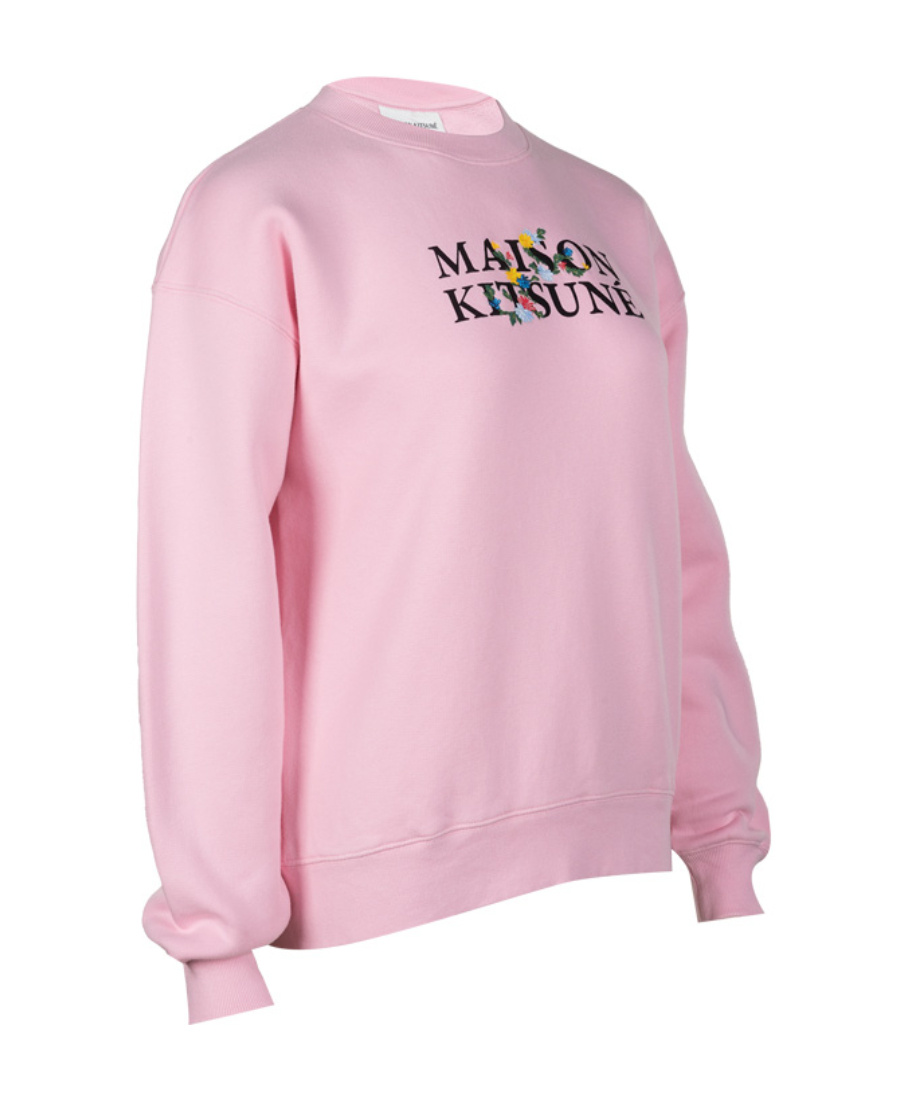 Shop Maison Kitsuné Logo Logo Hoodie In Pink