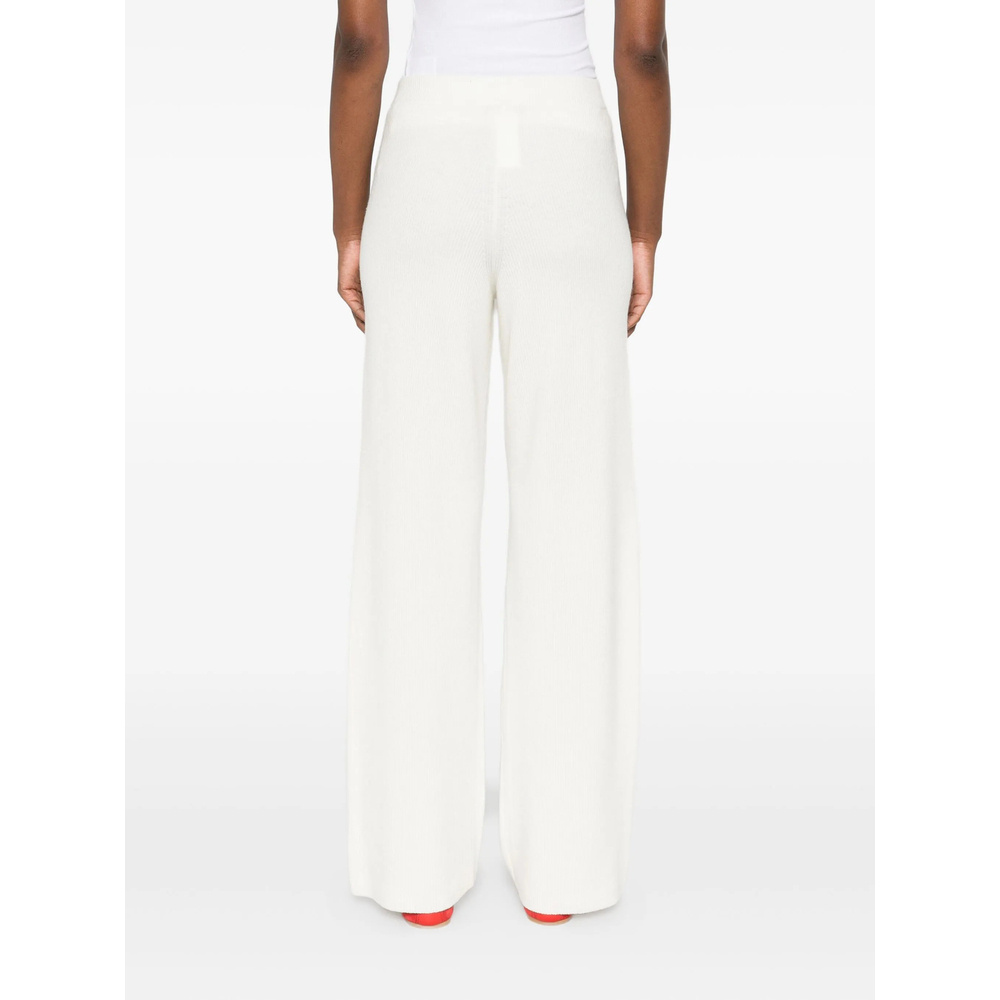 Fabiana Filippi Wide-leg Trousers With Pleated Front And Clean Waistband In White