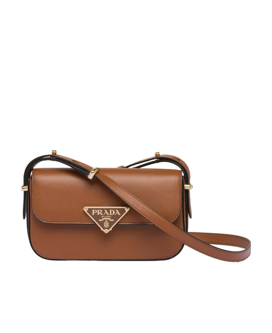 Prada Leather Shoulder Bag In Brown