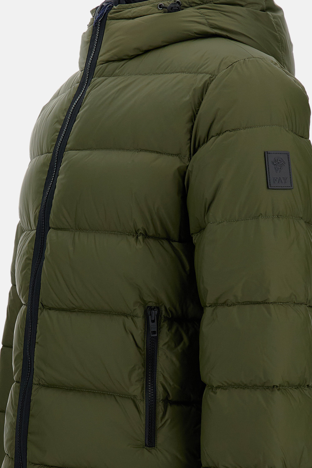 Fay Hooded Quilted Jacket In Green