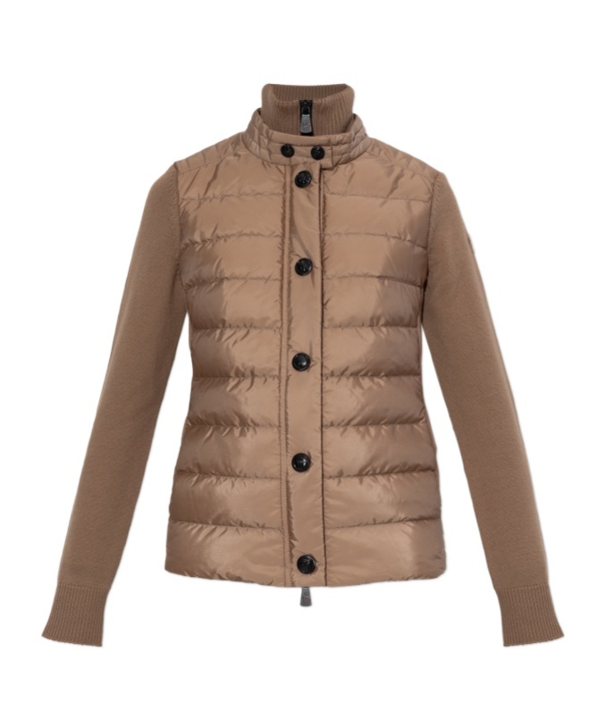 Moncler Long-sleeved Sweater In Brown