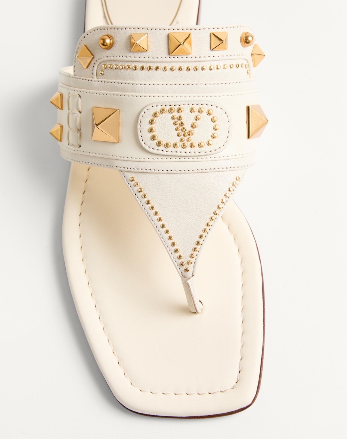 Shop Valentino Plaster Caster Goatskin Thong Sandal In Nude