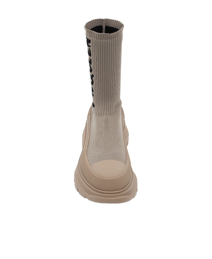 Alexander Mcqueen Alexander Mc Queen Graffiti Tread Slick Boots In Nude