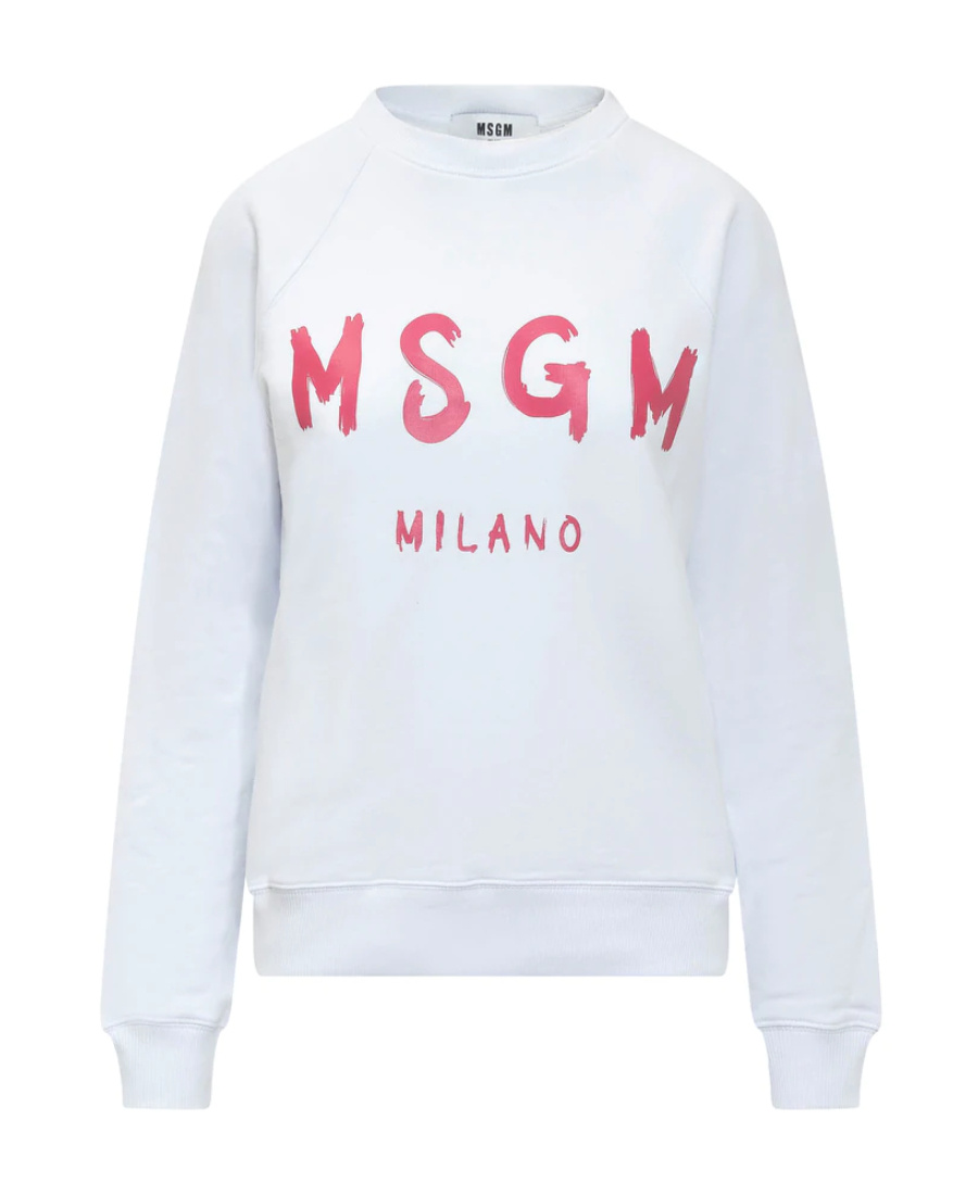 Msgm Logo-print Sweatshirt In Blue