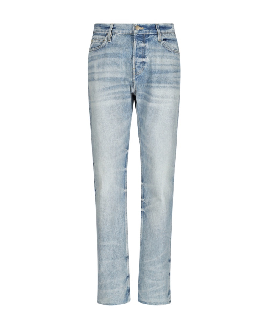 Fear Of God Stonewashed Straight-leg Denim Trousers In Gray